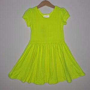 DotDotSmile Size 3/4 Classic Cap Dress - NWT Solid Neon Yellow